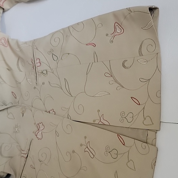 GRACE DANELEWIS EMBROIDERED SILK& LINEN BLAZER SKIRT SUIT SET/Size 6 - Picture 8 of 15